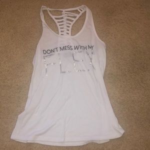 A razor back scoop neck tank top